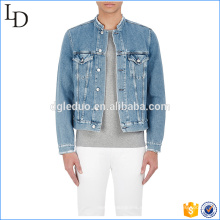 Collar de denim chaqueta de bombardero de mezclilla llano denim hoodies chaqueta